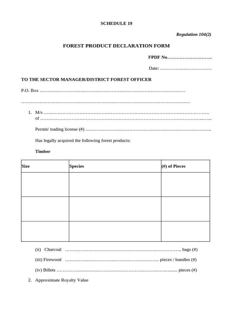 Forest Produce Declaration Form | PDF