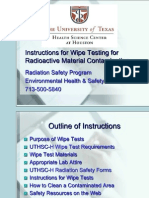 Instructions For Wipe Testing For Radioactive Material Contamination 2005