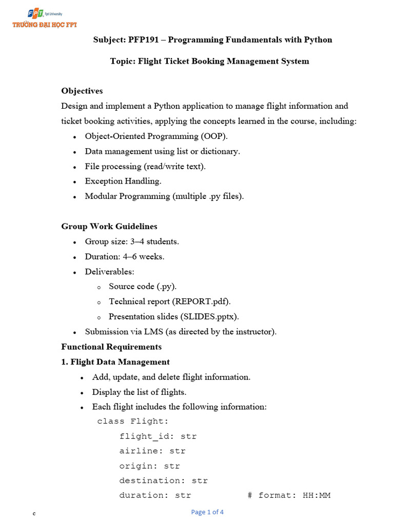 Project Assignment Final PFP191 Topic6 | PDF | Object Oriented ...