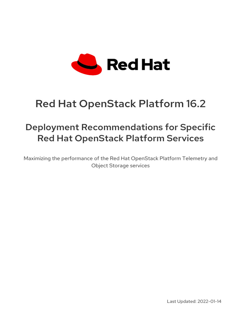 Red Hat Openstack Platform-16.2-Deployment Recommendations For Specific ...
