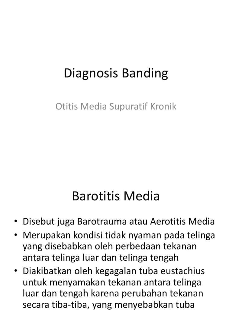 Diagnosis Banding Otitis Media dan Barotitis | PDF
