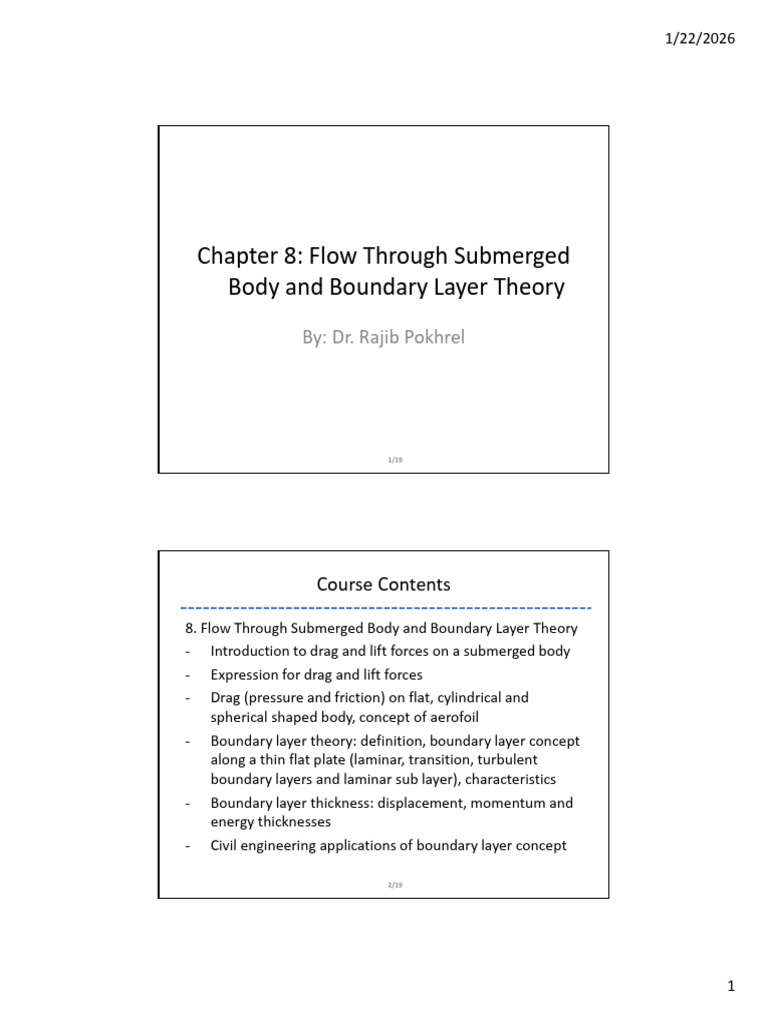 Chapter 8 - Flow Through Submersed Body and Boundary Layer Theory | PDF ...