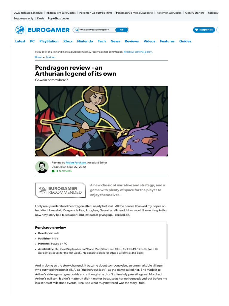 Pendragon Review - An Arthurian Legend of Its Own | PDF | Gawain | King ...