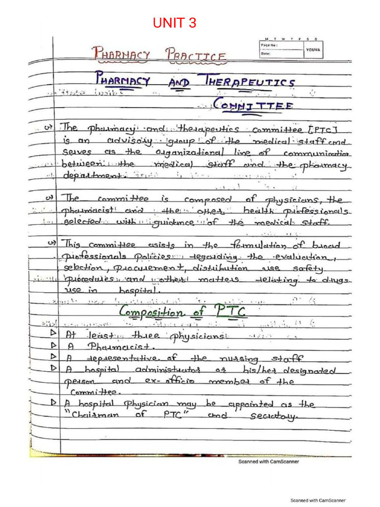 Handwritten PRP U 3 NOTES | PDF