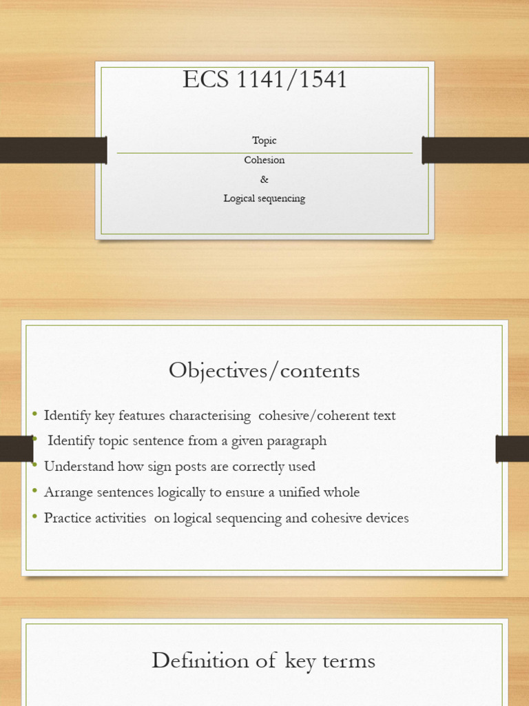 Logical Sequencing | PDF | Ellipsis | Sentence (Linguistics)