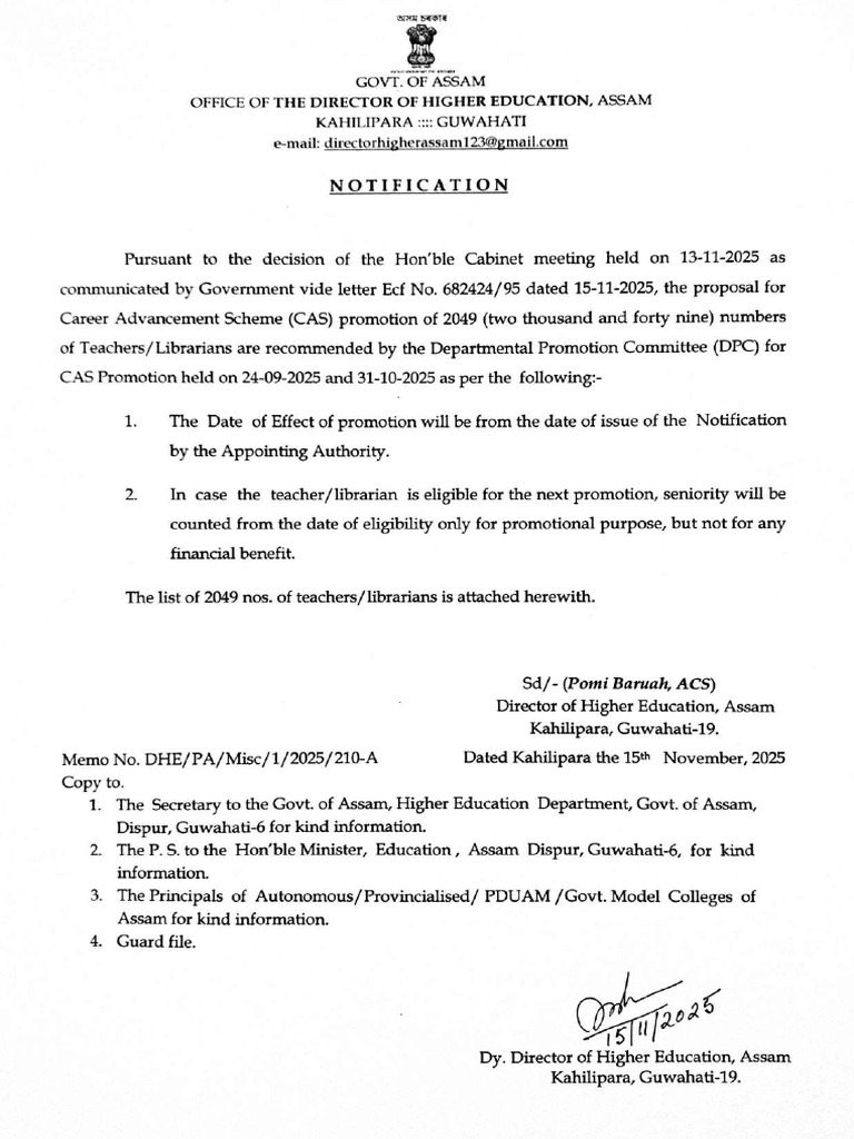 CAS Promotion 2025 - Upload | PDF