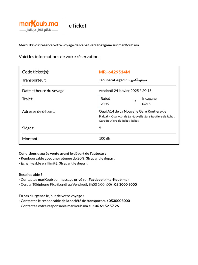 Ticket Markoub | PDF