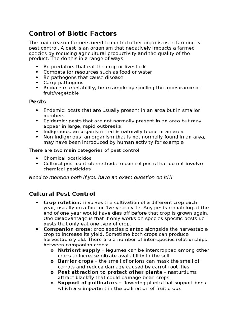 Control of Biotic Factors | PDF | Pesticide | Agriculture