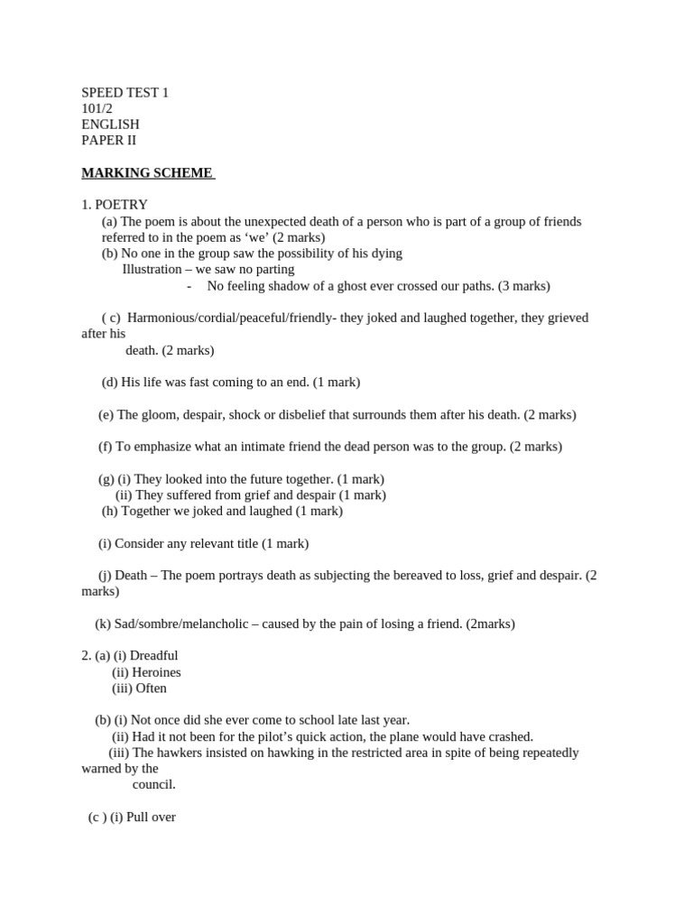 Sp1-ENG PAPER 2 MS | PDF