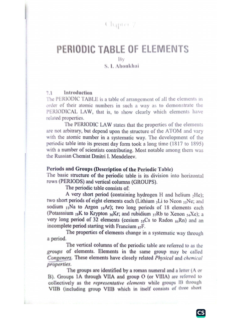 CHM 101 Lecture Notes by DR Olushola | PDF