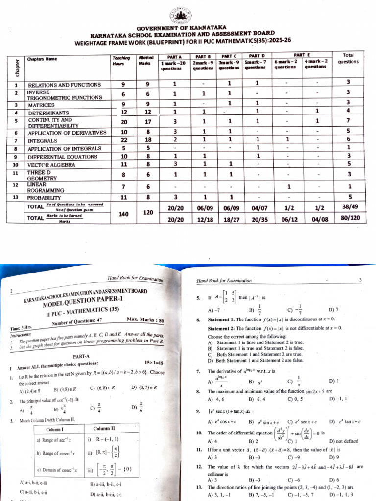 II Pu Mathematics (Hand Book) | PDF