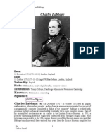Institutions Known: Signature: Charles Babbage