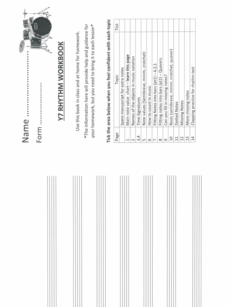 Year 7 Rhythm Homework Booklet | PDF