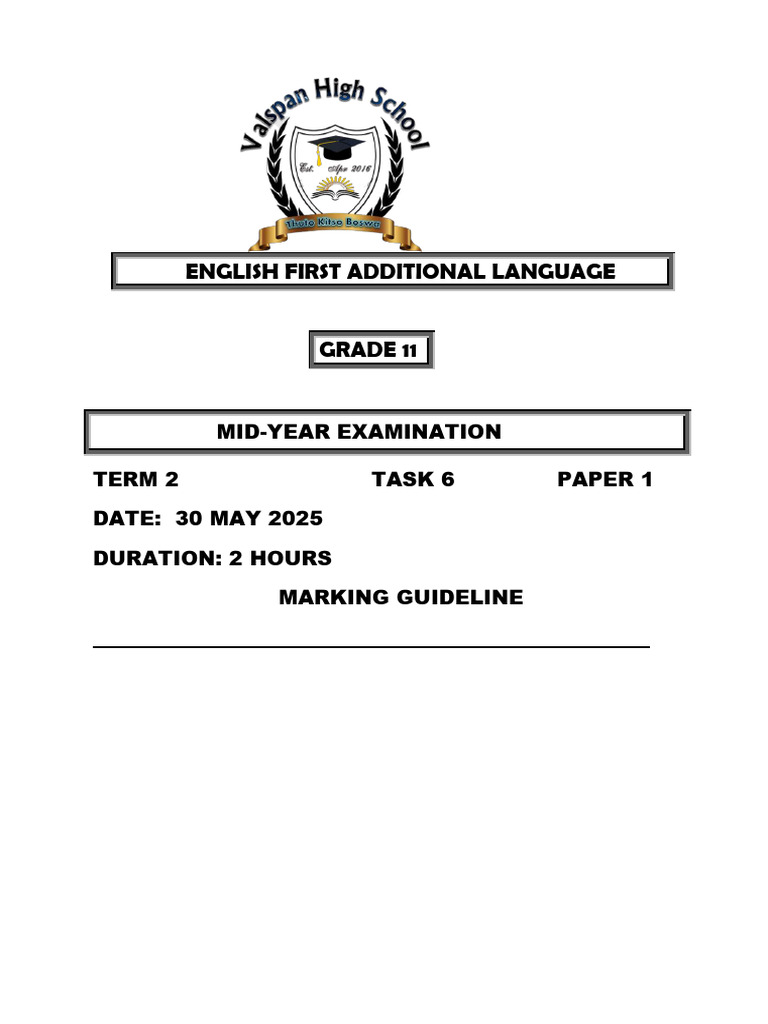 Grade 11 P2 MG 2025 | PDF