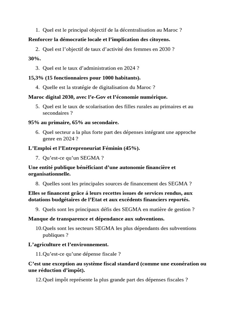 Jeu de Questions Réponses - Copie | PDF | Maroc | Bourse (Argent)
