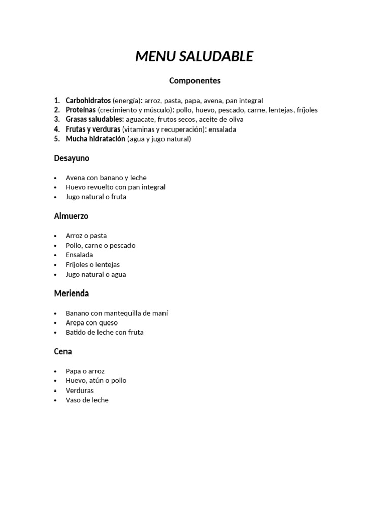 Menu Saludable | PDF