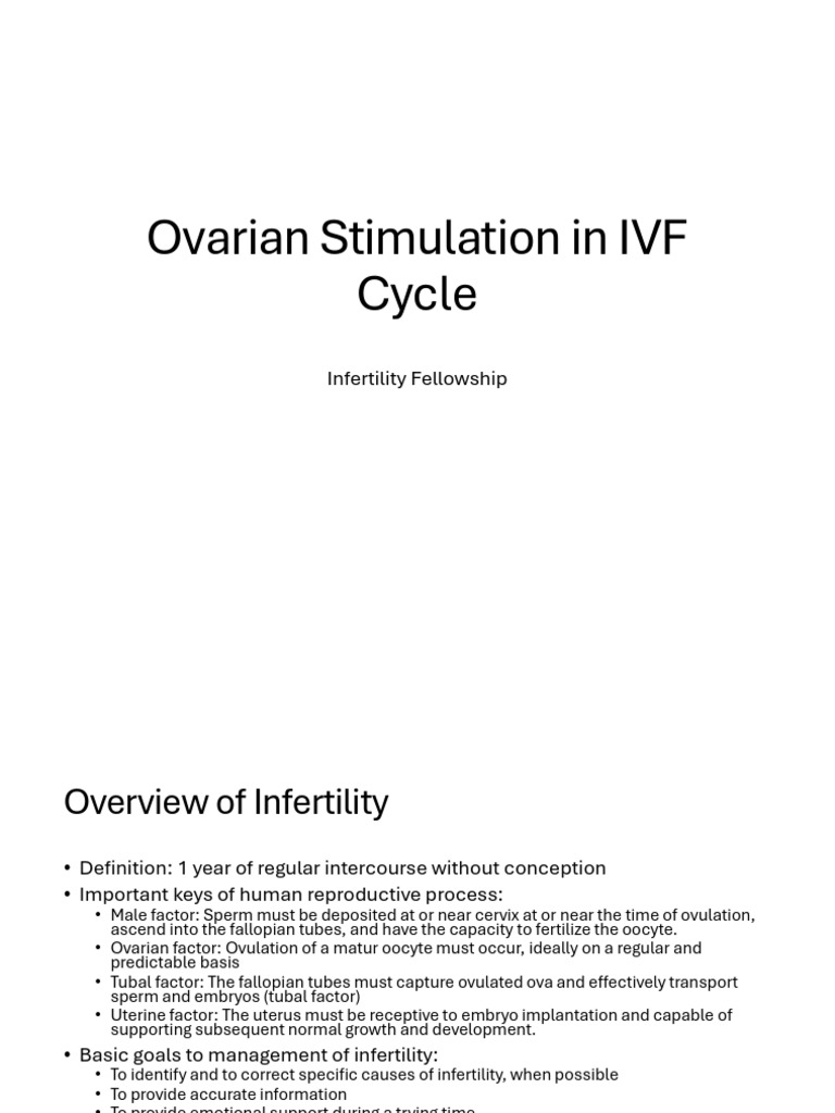 Ovarian Stimulation in IVF | PDF | Infertility | Ovary