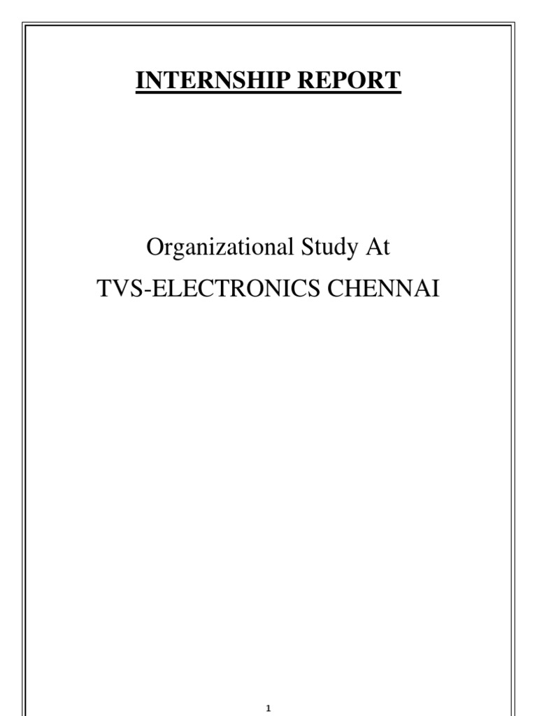 TVS Electronics Internship Report | PDF | Competence (Human Resources ...