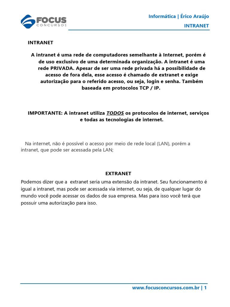 Inf Araujo Intranet | PDF