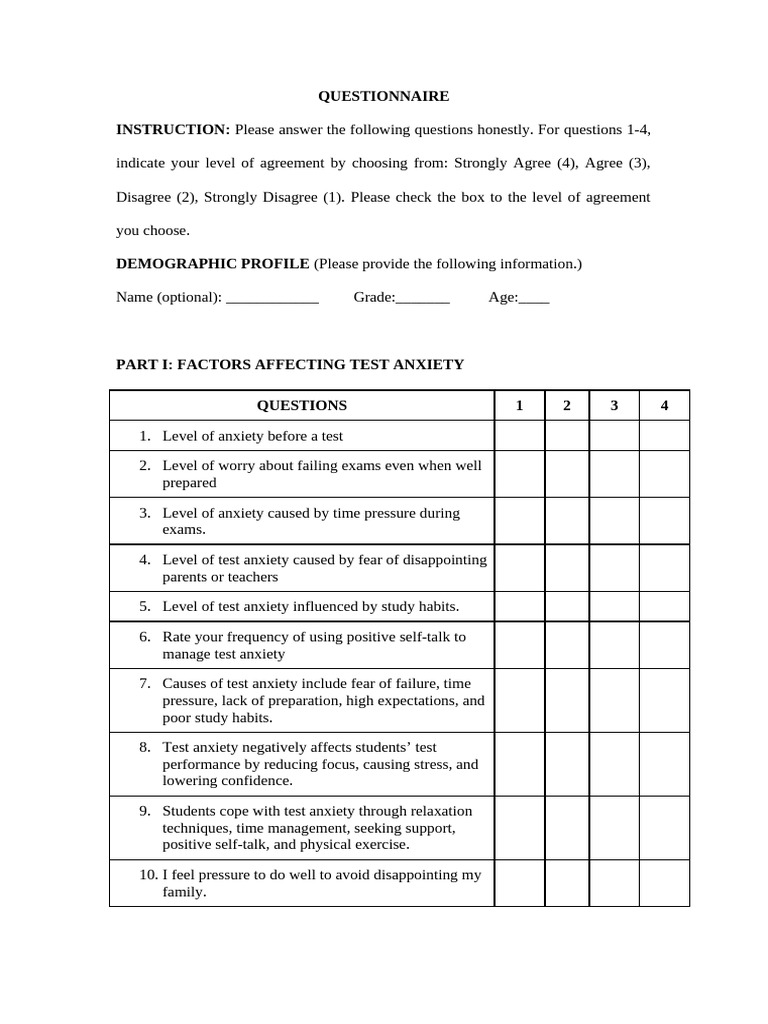 Questionnaire GR | PDF