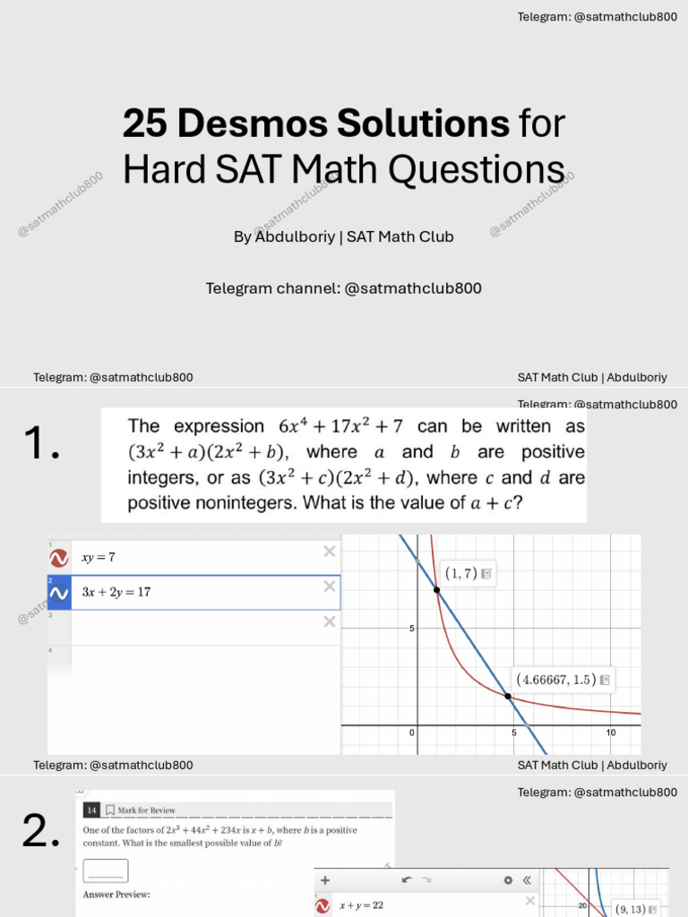 Desmos Solutions For 25 Hard Questions | PDF | Chess Theory | Chess ...