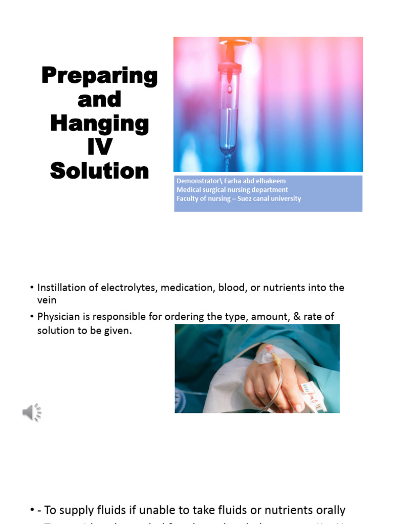 IV Infusion | PDF | Intravenous Therapy | Saline (Medicine)