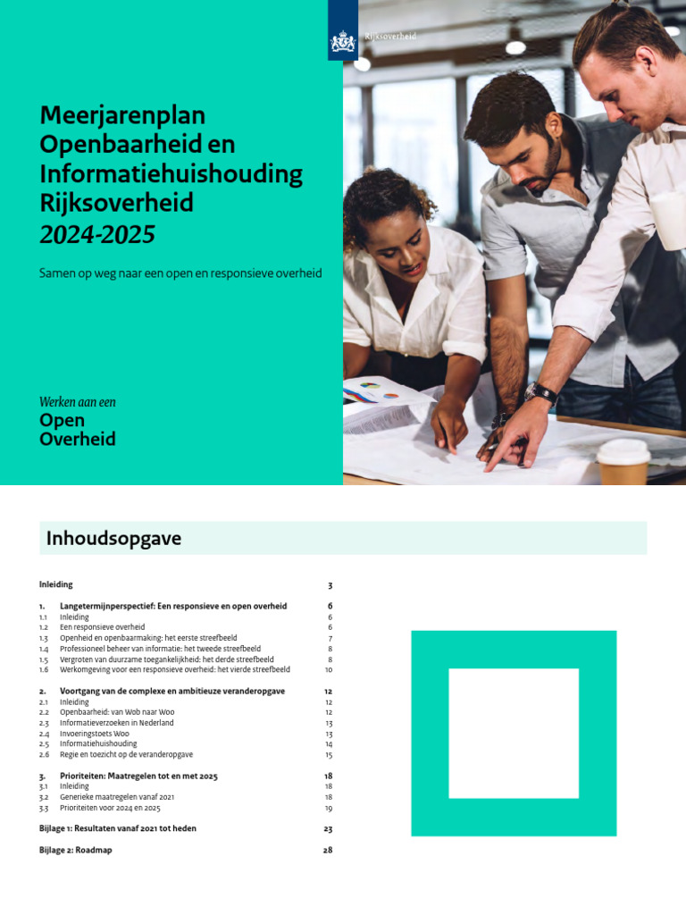 Meerjarenplan Openbaarheid en Informatiehuishouding Rijksoverheid | PDF