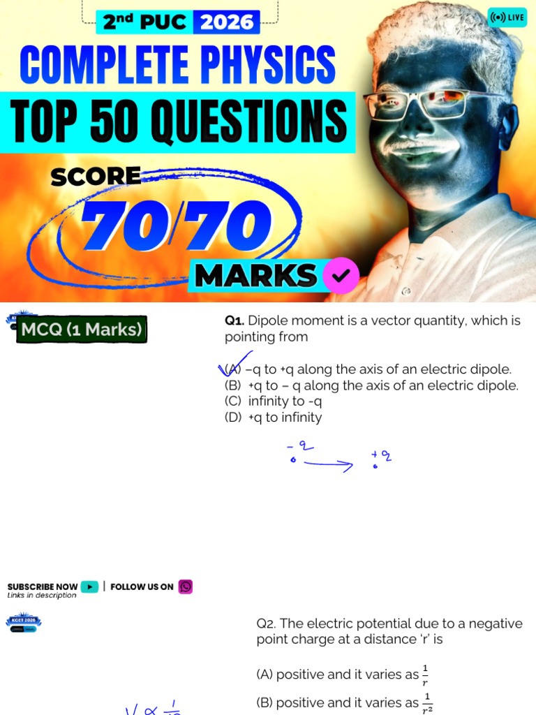 Physics Top 50 Questions Live-Inverted | PDF | Rectifier | Direct Current