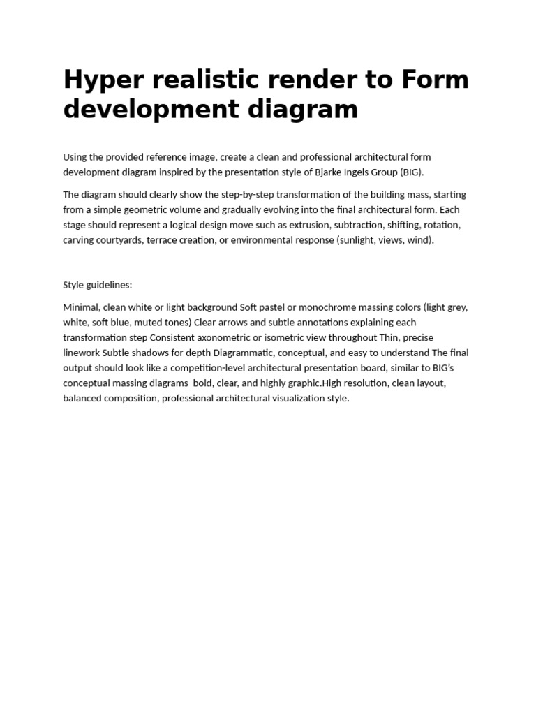 Hyper Realistic Render To Form Development Diagram | PDF