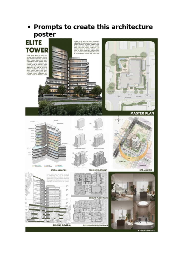 Prompts To Create This Architecture Poster | PDF | Composition (Visual ...