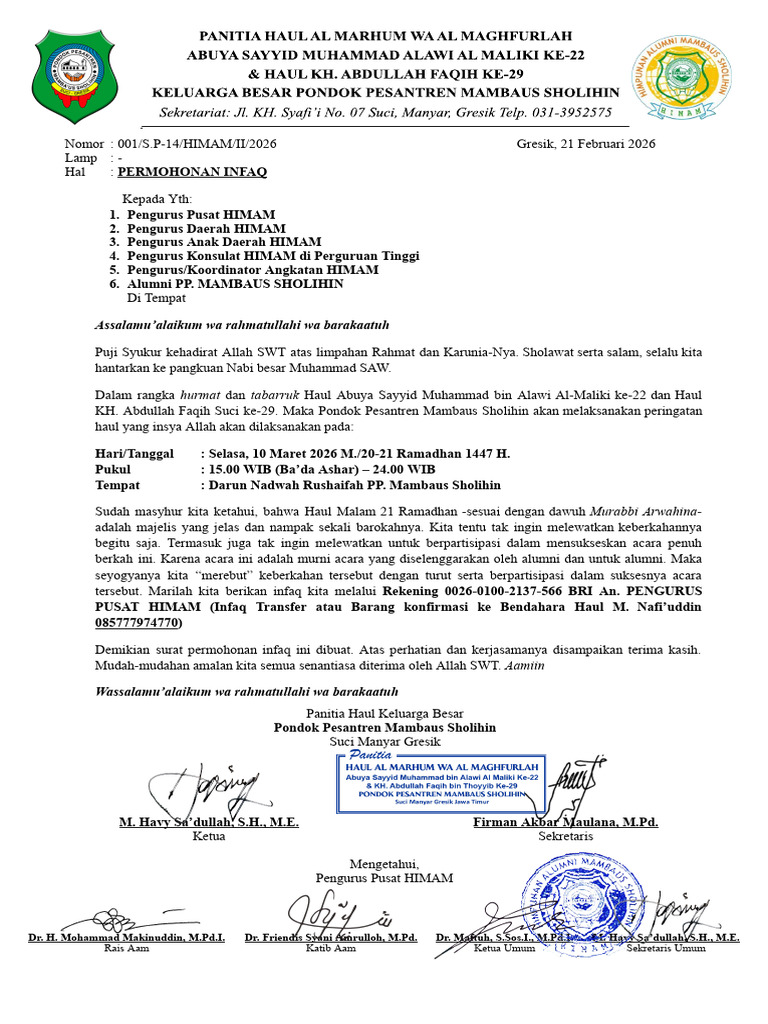 Permohonan Infaq Alumni 2026 | PDF