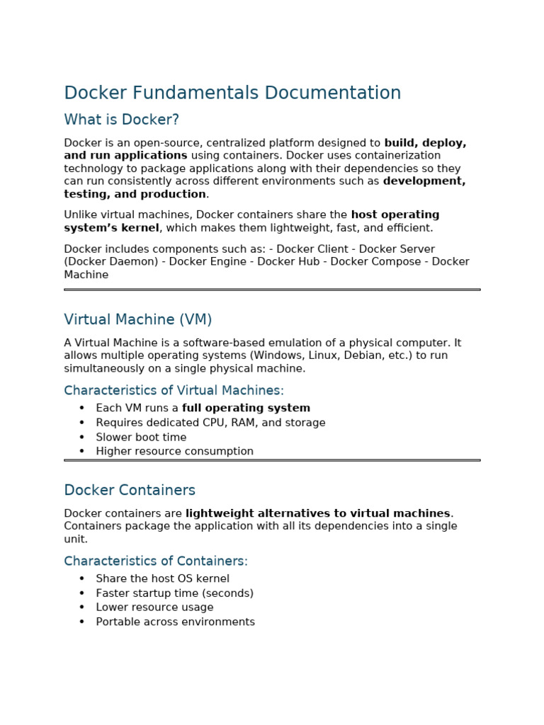 Docker Fundamentals - Complete Documentation | PDF | Virtualization ...