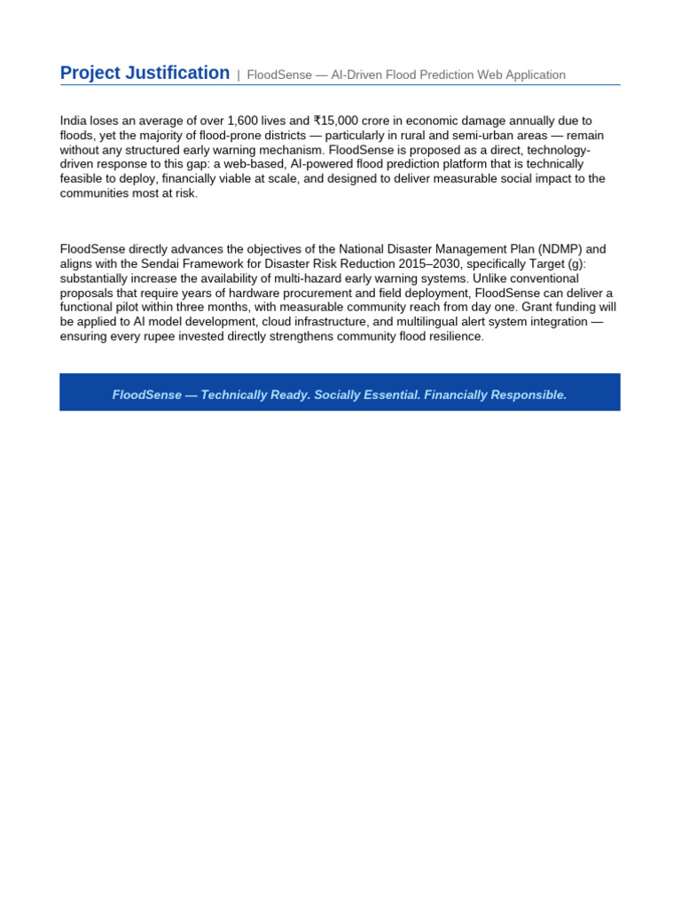 FloodSense Project Justification | PDF