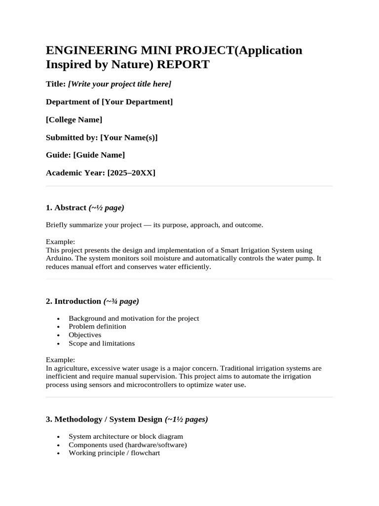 Engineering Mini Project Report (Biology) | PDF