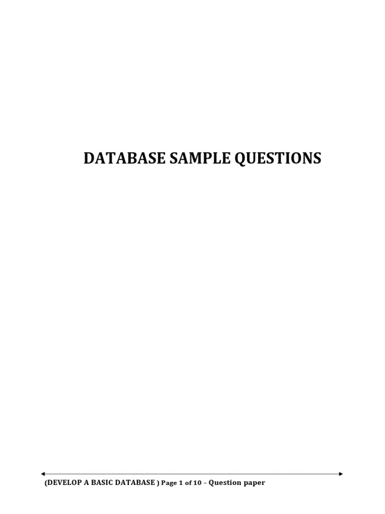 Sample Question l4 - Develop A Basic of Database | PDF | Databases | Sql