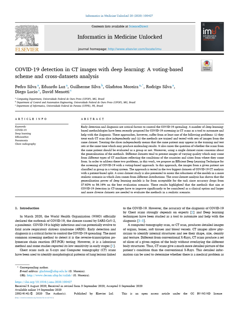 COVID-19 Detection in CT Images | PDF | Ct Scan | Receiver Operating ...