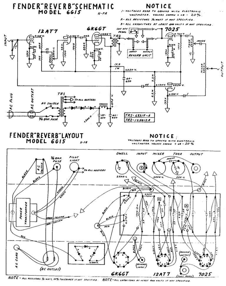 6G15 Tube Reverb Schematic | PDF