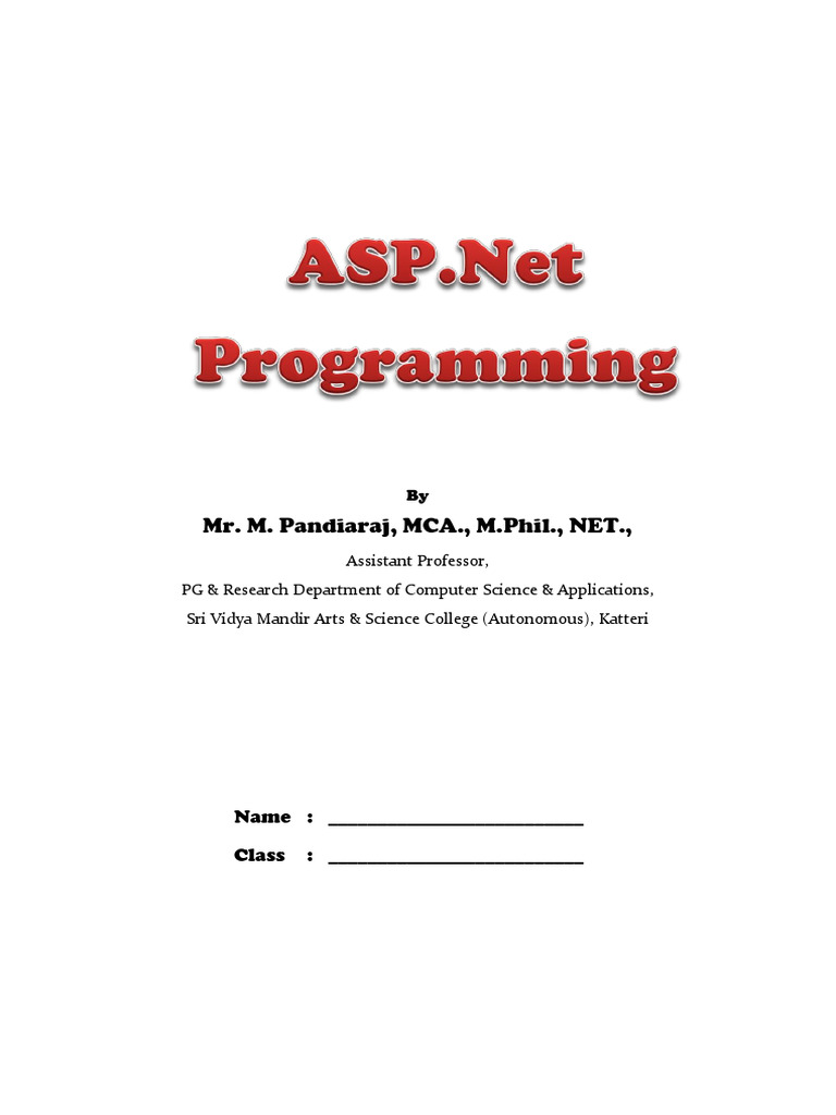 ASP DOT Net Unit 1 Final | PDF | C Sharp (Programming Language ...