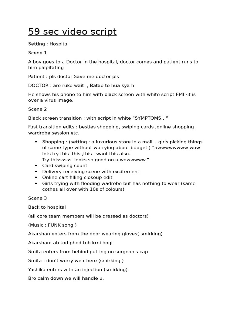 59 Sec Video Script | PDF