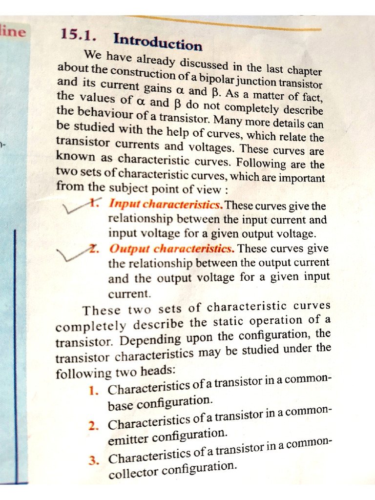 Characteristics of Input CB CE and Output CB CE of Transistor | PDF