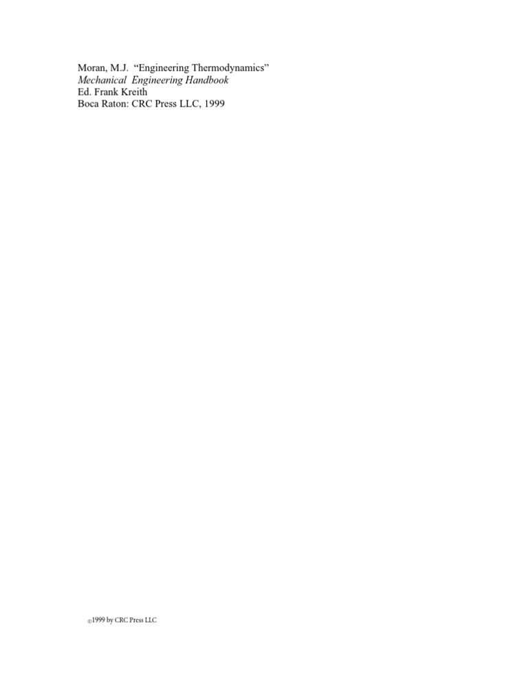 Engineering Thermodynamics Handbook | PDF
