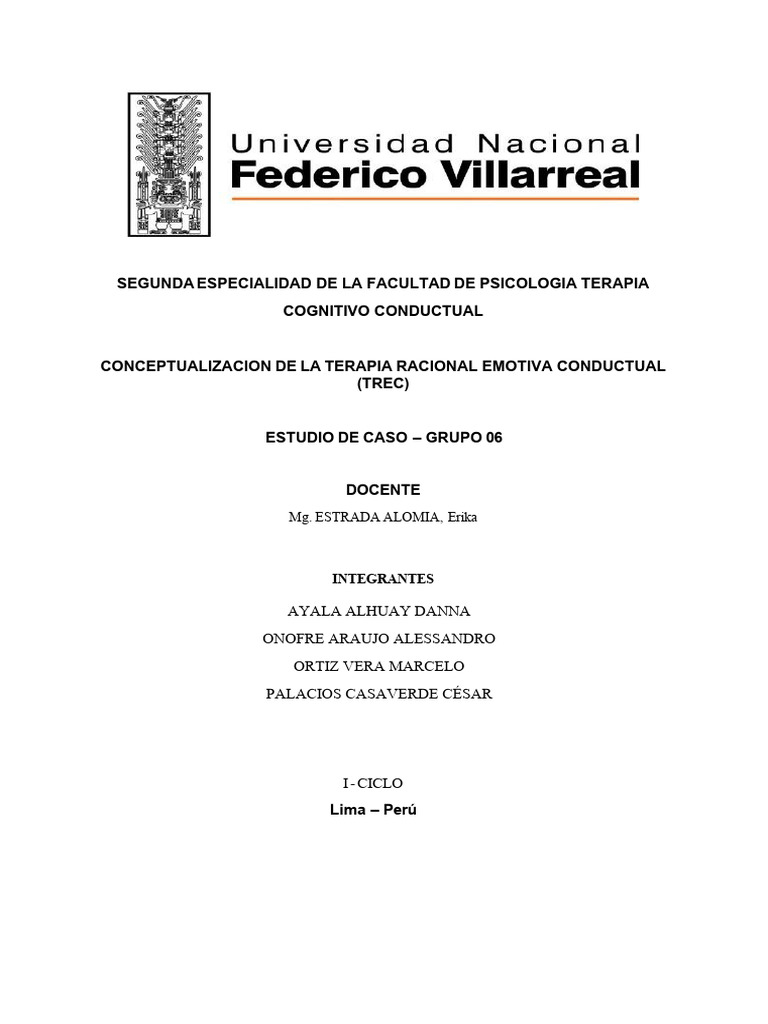 Grupo 6 - PDF Trabajo Final | PDF | Terapia racional de comportamiento ...