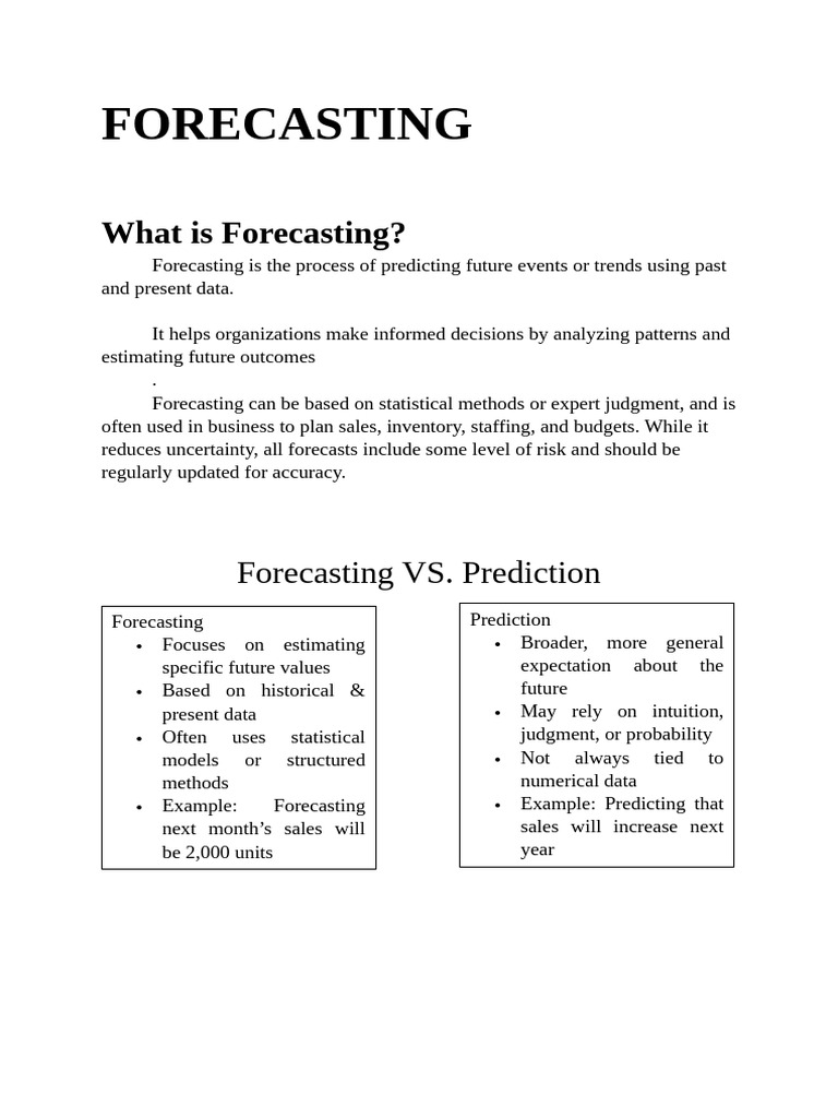 Forecast in 1 | PDF | Forecasting | Mean Squared Error