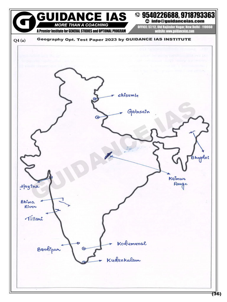 Geography Optional - Important Map Entries | PDF | Earth Sciences