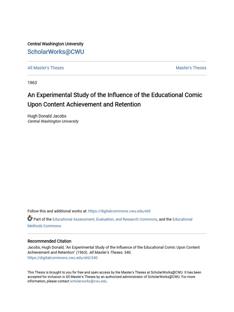 An Experimental Study of The Influence of The Educational Comic U | PDF ...