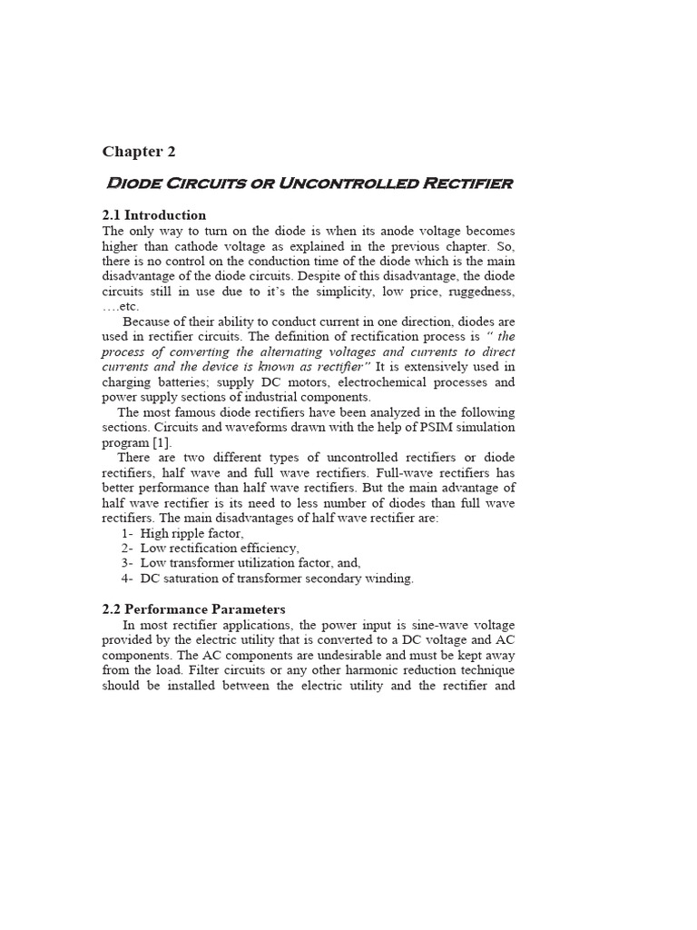 2b Uncontrolled Rectifiers (Without Corrections) | PDF