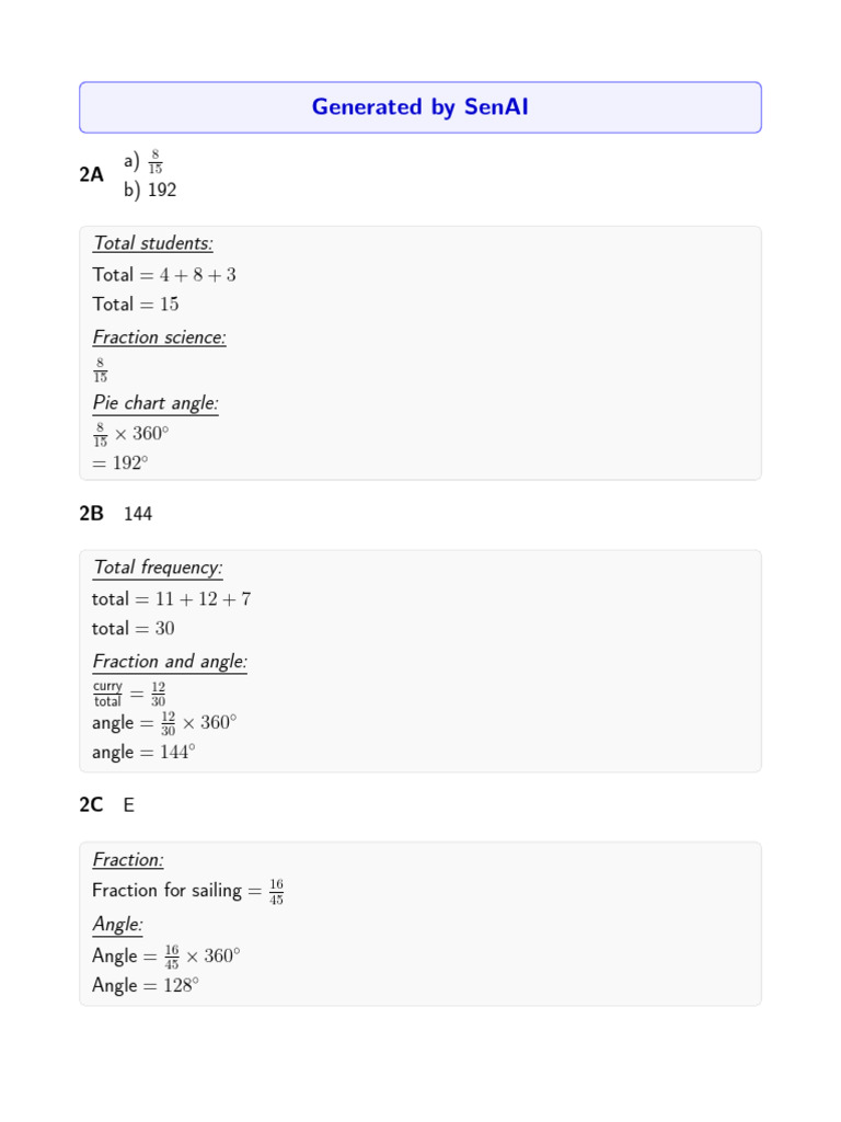 Answers | PDF | Pie Chart