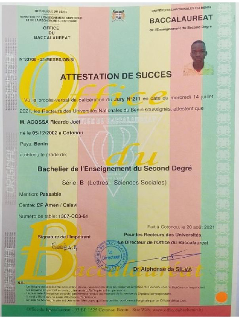 PDF Scanner - Attestation Bac | PDF