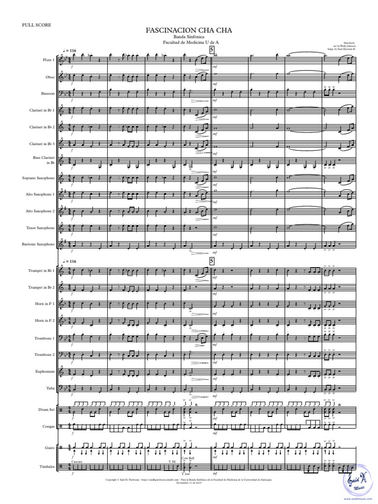 Fascinacion Cha Cha - Partitura y Partes | PDF | Aérophones ...