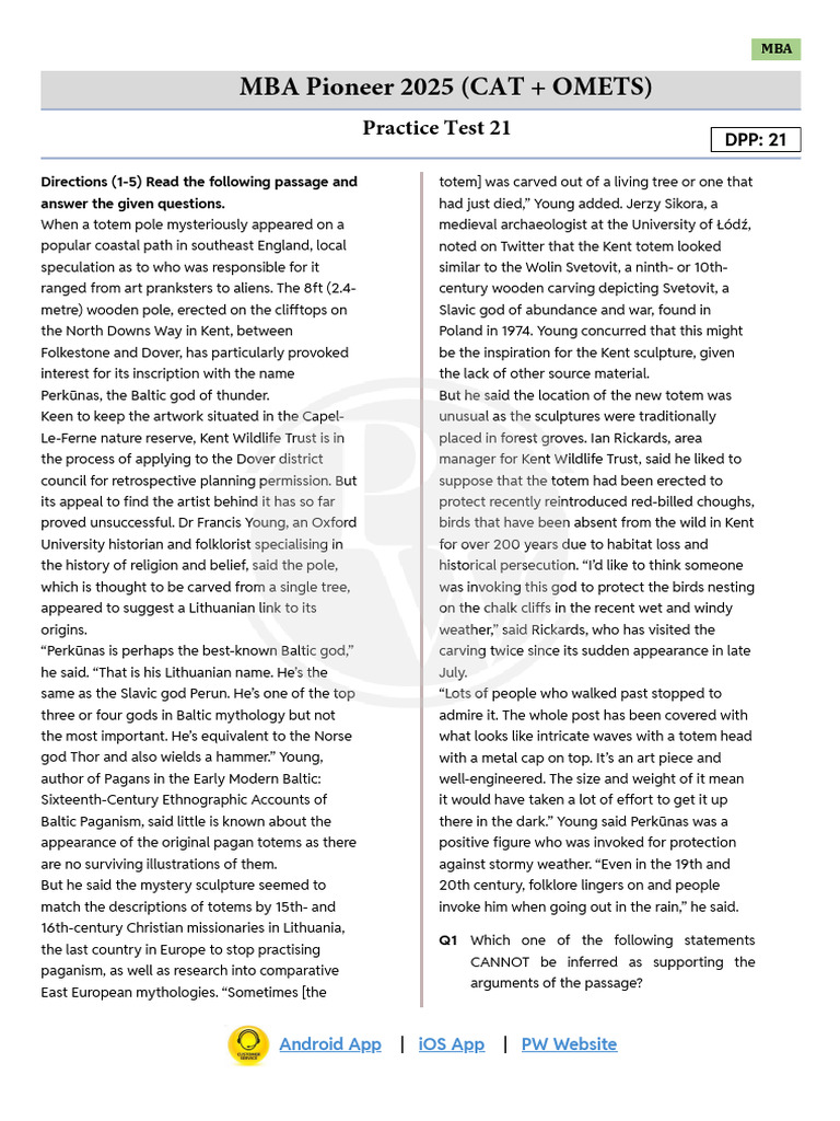 Practice Test 21 | PDF | Area